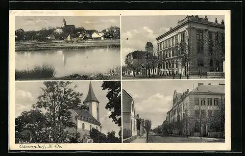 AK Gänserndorf, Ortspartien und Kirche