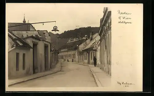 AK Baden b. Wien, Blick in die Mühlgasse