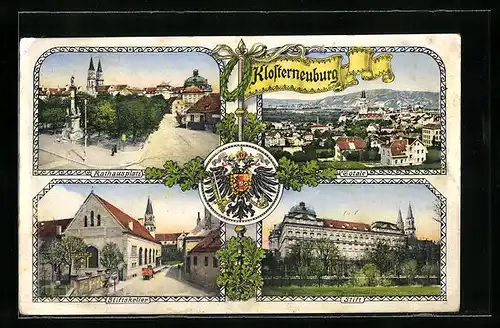 AK Klosterneuburg, Rathausplatz, Stiftskeller und Stift