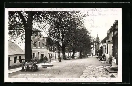 AK Gutenbrunn, Blick auf den Marktplatz