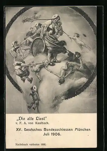 Künstler-AK München, XV. Deutsches Bundesschiessen 1906, Die alte Liesl