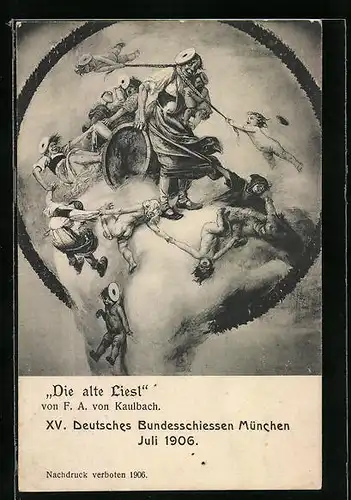 Künstler-AK München, XV. Deutsches Bundesschiessen 1906, Die alte Liesl