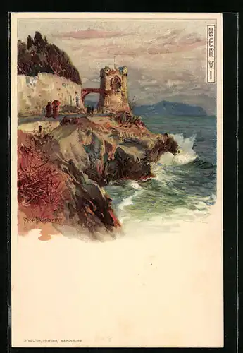Künstler-AK Manuel Wielandt: Nervi, Küstenpartie
