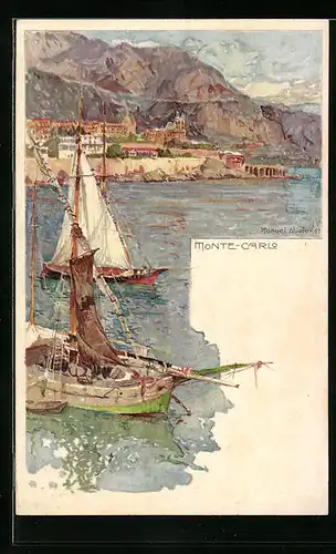 Künstler-AK Manuel Wielandt: Monte-Carlo, Panorama
