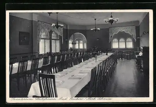 AK Bad Buckow i. M., Sanatorium Waldfrieden, Speiseesaal