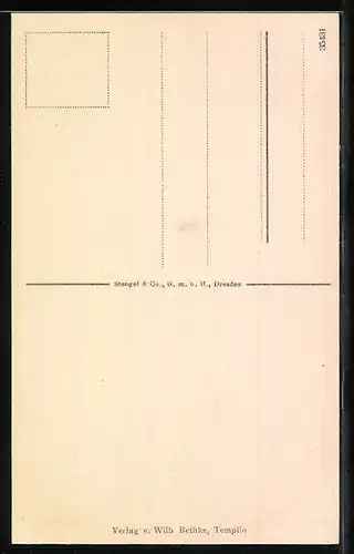 AK Templin, Mühlentor mit Strasse aus der Vogelschau