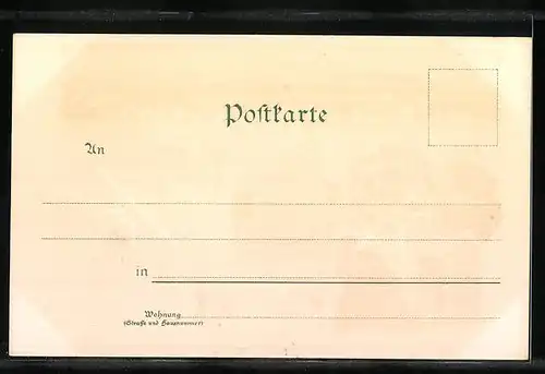 Lithographie Ueberlingen, Totalansicht mit Franziskanerstrasse