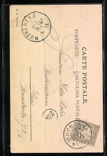 Künstler-AK M. Munk Nr.: Frau bindet einer Dame die Schlittschuhe