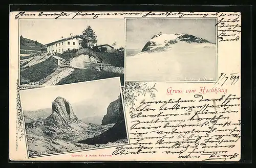 AK Mühlbach, Blick auf die Hochkönig-Spitze, Thorsäule