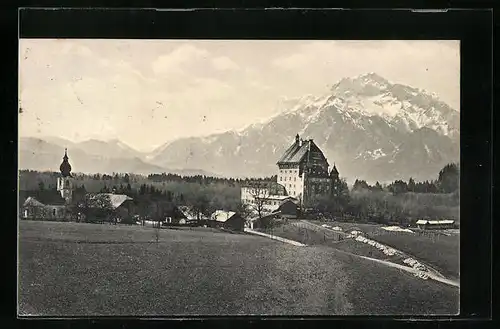 AK Elsbethen, Blick auf das Schloss Goldenstein mit Bergpanorama