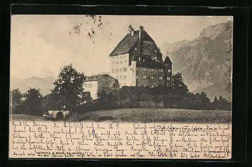 AK Elsbethen, Blick auf das Schloss Goldenstein mit Berglandschaft