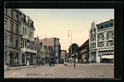 AK Hamburg-Bergedorf, Monhof mit Geschäften