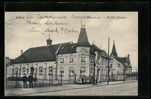AK Velten, Turnhalle in der Moltke-Strasse mit Kindergruppe