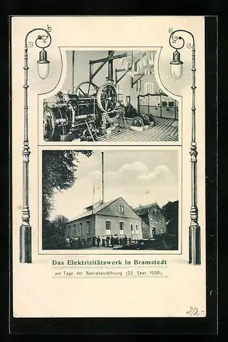 AK Bramstedt, Elektrizitätswerk am Tage der Betriebseröffnung 22.09.1906