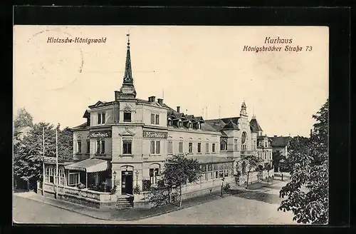AK Klotzsche-Königswald, Kurhotel mit Konzertgarten in der Königsbrücker Strasse 73