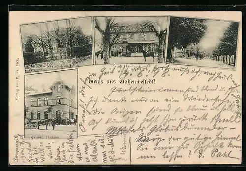 AK Hohenweststedt, Nerven-Heilanstalt, Kaiserl. Postamt, Gasthof Stadt Hamburg, Vorderstrasse