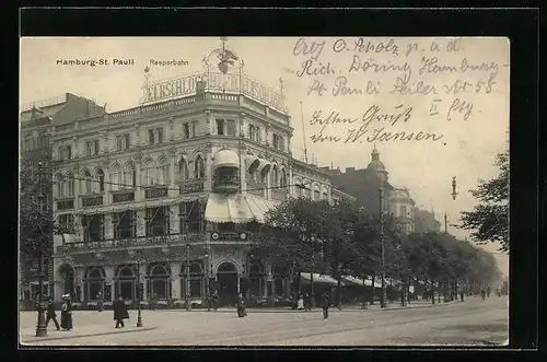 AK Hamburg-St. Pauli, Hotel Bier-Elbschloss auf der Reeperbahn