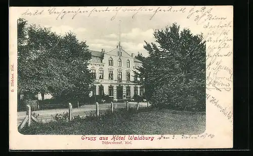 AK Kiel-Düsternbrook, Blick zum Hotel Waldburg