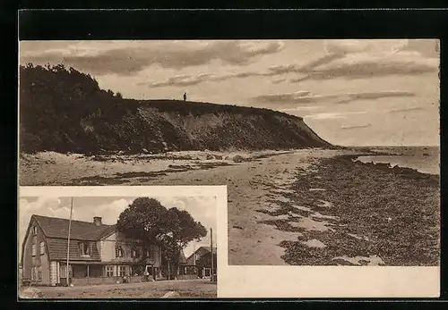 AK Hohwacht b. Lütjenburg, Strandpartie mit Hotel