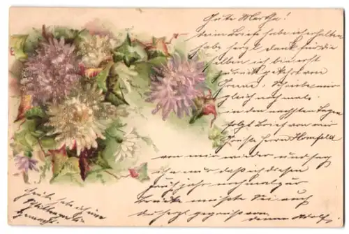 Glitzer-Perl-AK Astern mit Glitzer-Perlen