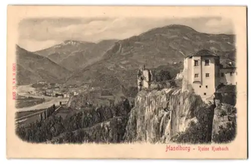 Relief-AK Haselburg, Ruine Kuebach