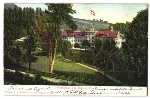 Relief-AK Weissbad bei Appenzell, Hotel Kurhaus