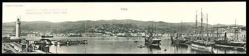 Klapp-AK Trieste, Hafenpartie mit Schiffen