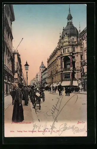AK Berlin, Passanten auf der Friedrichstrasse