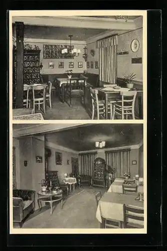 AK Sulzburg i. B., Hotel zum Rebstock, Innenansichten