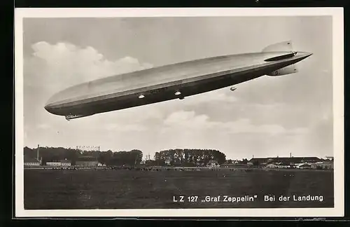AK Luftschiff LZ127 Graf Zeppelin bei der Landung