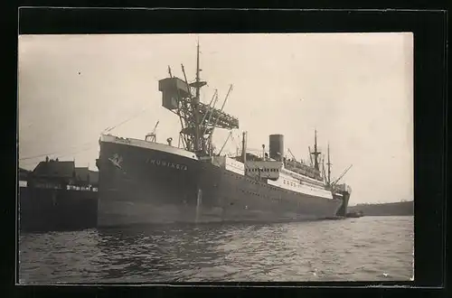 Foto-AK Passagierschiff Thuringia vor Anker liegend
