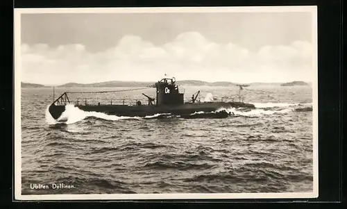 AK Schwedisches U-Boot Delfinen im Tauchgang