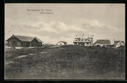 AK St. Peter /Nordsee, Hotel Wilhelminenhöh von einem Brachgrundstück aus gesehen