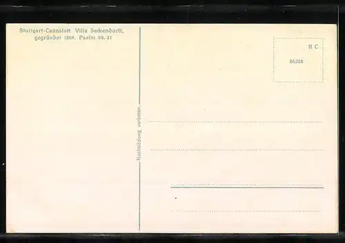 AK Stuttgart-Cannstatt, Villa Seckendorff