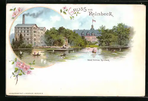Lithographie Reinbeck, Hotel Schloss Reinbeck