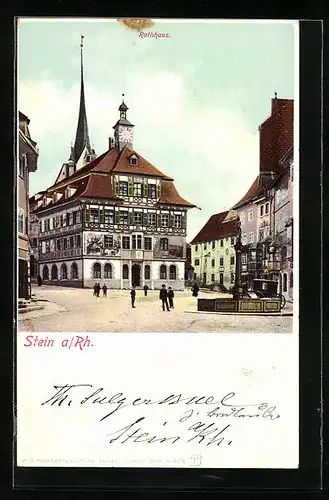 AK Stein a. Rh., Strassenpartie am Rathaus