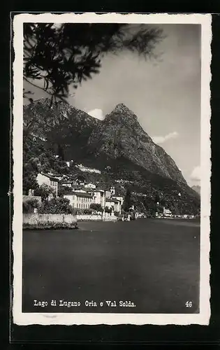 AK Oria /Val Solda, Ortspartie vom Luganersee gesehen