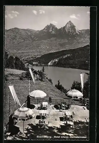 AK Seelisberg, Hotel Löwen mit Gartenterrasse