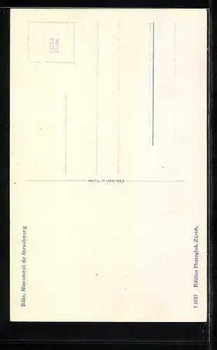 AK Basel, Ansicht des Strassburger Denkmals