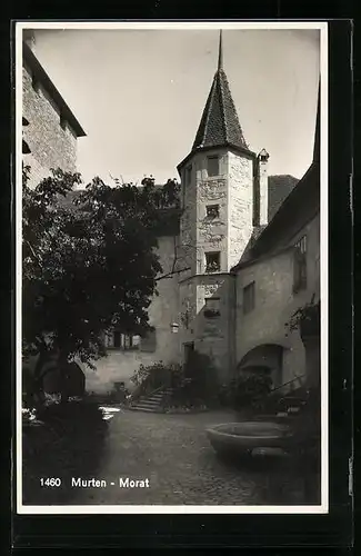 AK Murten, Innenansicht des Burghofes