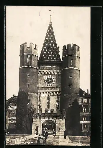 AK Basel, Strassenpartie am Spalentor