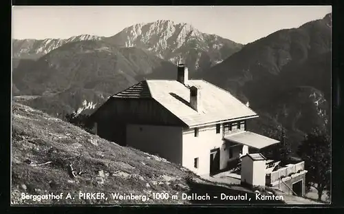 AK Dellach im Drautal, Berggasthof von A. Pirker mit Weinberg