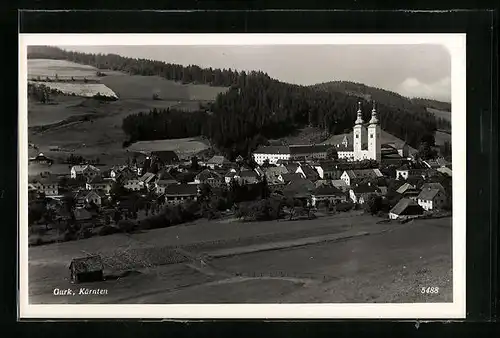 AK Gurk, Totalansicht mit Wallfahrtskirche