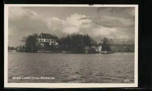 AK Maria Loretto am Wörthersee, Teilansicht vom See aus