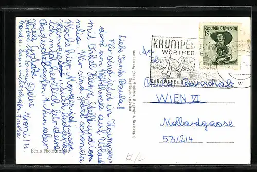 AK Krumpendorf am Wörthersee, Gesamtansicht mit Mittagskogel