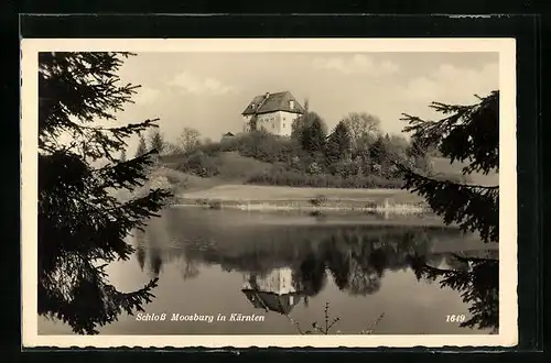 AK Moosburg, Schlossansicht vom anderen Ufer