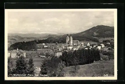 AK Maria Saal, Totalansicht mit der Wallfahrtskirche