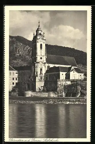 AK Dürnstein a. d. Donau, Blick zur Stiftskirche