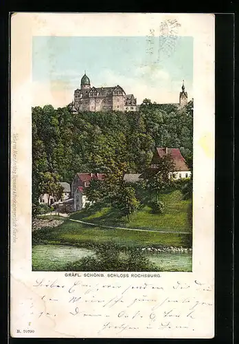Künstler-AK Rochsburg, Blick auf das Schloss