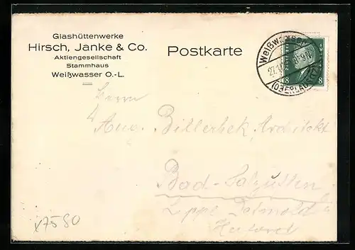 AK Weisswasser O. L., Hirsch, Janke & Co., Aktiengesellschaft